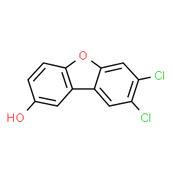 ChemSpider 2D Image | 7,8-Dichloro-2-dibenzofuranol | C12H6Cl2O2