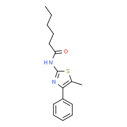 ChemSpider 2D Image | N-(5-Methyl-4-phenyl-1,3-thiazol-2-yl)hexanamide | C16H20N2OS