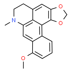 ChemSpider 2D Image | 9-Methoxy-7-methyl-6,7-dihydro-5H-[1,3]benzodioxolo[6,5,4-de]benzo[g]quinoline | C19H17NO3