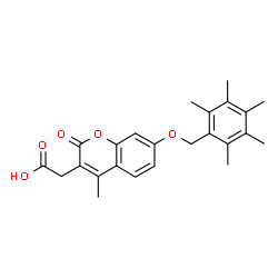 ChemSpider 2D Image | {4-Methyl-2-oxo-7-[(pentamethylbenzyl)oxy]-2H-chromen-3-yl}acetic acid | C24H26O5