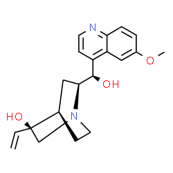 ChemSpider 2D Image | (4beta,8alpha,9R)-6'-Methoxycinchonan-3,9-diol | C20H24N2O3