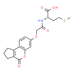 ChemSpider 2D Image | N-{[(4-Oxo-1,2,3,4-tetrahydrocyclopenta[c]chromen-7-yl)oxy]acetyl}-L-methionine | C19H21NO6S