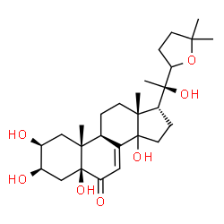 ChemSpider 2D Image | (2beta,3beta,5beta,14xi,17alpha)-2,3,5,14,20-Pentahydroxy-22,25-epoxycholest-7-en-6-one | C27H42O7