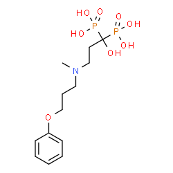 ChemSpider 2D Image | {1-Hydroxy-3-[methyl(3-phenoxypropyl)amino]-1,1-propanediyl}bis(phosphonic acid) | C13H23NO8P2