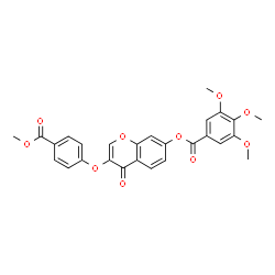ChemSpider 2D Image | 3-[4-(Methoxycarbonyl)phenoxy]-4-oxo-4H-chromen-7-yl 3,4,5-trimethoxybenzoate | C27H22O10