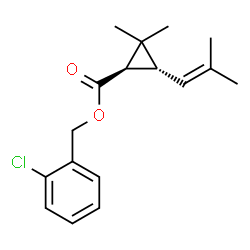 ChemSpider 2D Image | 2-Chlorobenzyl (1R,3R)-2,2-dimethyl-3-(2-methyl-1-propen-1-yl)cyclopropanecarboxylate | C17H21ClO2