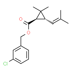 ChemSpider 2D Image | 3-Chlorobenzyl (1R,3R)-2,2-dimethyl-3-(2-methyl-1-propen-1-yl)cyclopropanecarboxylate | C17H21ClO2