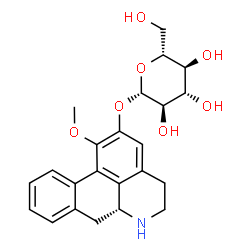 ChemSpider 2D Image | (6aR)-1-Methoxy-5,6,6a,7-tetrahydro-4H-dibenzo[de,g]quinolin-2-yl beta-D-glucopyranoside | C23H27NO7