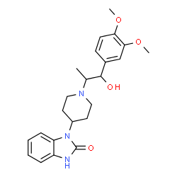 ChemSpider 2D Image | 1-{1-[1-(3,4-dimethoxyphenyl)-1-hydroxypropan-2-yl]piperidin-4-yl}-1H-benzimidazol-2-ol | C23H29N3O4
