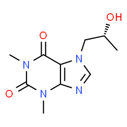 ChemSpider 2D Image | 7-[(2R)-2-Hydroxypropyl]-1,3-dimethyl-3,7-dihydro-1H-purine-2,6-dione | C10H14N4O3
