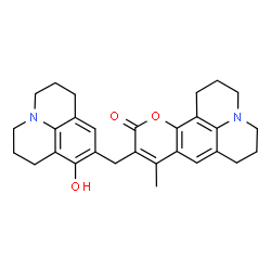 ChemSpider 2D Image | 10-[(8-Hydroxy-2,3,6,7-tetrahydro-1H,5H-pyrido[3,2,1-ij]quinolin-9-yl)methyl]-9-methyl-2,3,6,7-tetrahydro-1H,5H,11H-pyrano[2,3-f]pyrido[3,2,1-ij]quinolin-11-one | C29H32N2O3