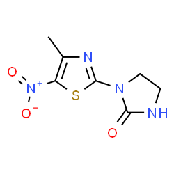 ChemSpider 2D Image | 1-(4-Methyl-5-nitro-1,3-thiazol-2-yl)-2-imidazolidinone | C7H8N4O3S