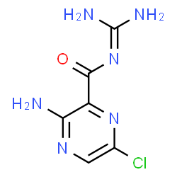 ChemSpider 2D Image | 3-Amino-6-chloro-N-(diaminomethylene)-2-pyrazinecarboxamide | C6H7ClN6O