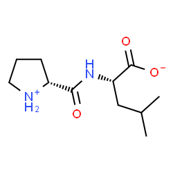 ChemSpider 2D Image | (2S)-4-Methyl-2-{[(2R)-2-pyrrolidiniumylcarbonyl]amino}pentanoate | C11H20N2O3