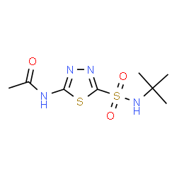 ChemSpider 2D Image | N-{5-[(2-Methyl-2-propanyl)sulfamoyl]-1,3,4-thiadiazol-2-yl}acetamide | C8H14N4O3S2