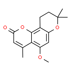 ChemSpider 2D Image | 5-Methoxy-4,8,8-trimethyl-9,10-dihydro-2H,8H-pyrano[2,3-f]chromen-2-one | C16H18O4