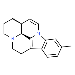 ChemSpider 2D Image | 20,21-Dinoreburnamenine, 11-methyl-, (3alpha)-(+-)- | C18H20N2