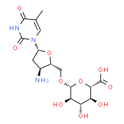 ChemSpider 2D Image | 3'-Amino-3'-deoxy-5'-O-beta-D-glucopyranuronosylthymidine | C16H23N3O10