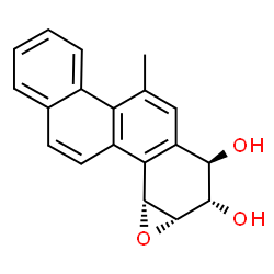 ChemSpider 2D Image | (7S,8R,9R,10S)-5-methylchrysene-7,8-diol-9,10-epoxide | C19H16O3