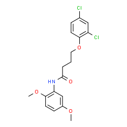 ChemSpider 2D Image | 4-(2,4-Dichlorophenoxy)-N-(2,5-dimethoxyphenyl)butanamide | C18H19Cl2NO4