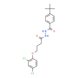 ChemSpider 2D Image | N'-[4-(2,4-Dichlorophenoxy)butanoyl]-4-(2-methyl-2-propanyl)benzohydrazide | C21H24Cl2N2O3