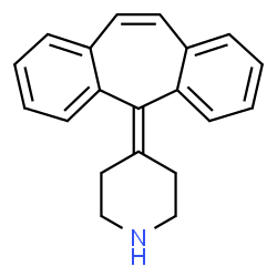 ChemSpider 2D Image | 4-(5H-Dibenzo[a,d][7]annulen-5-ylidene)piperidine | C20H19N