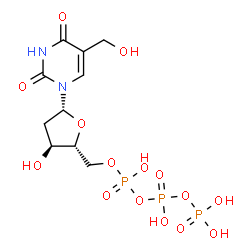 ChemSpider 2D Image | 2'-Deoxy-5-(hydroxymethyl)uridine 5'-(tetrahydrogen triphosphate) | C10H17N2O15P3