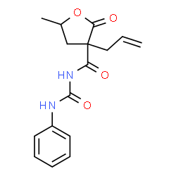 ChemSpider 2D Image | 3-Allyl-5-methyl-2-oxo-N-(phenylcarbamoyl)tetrahydro-3-furancarboxamide | C16H18N2O4