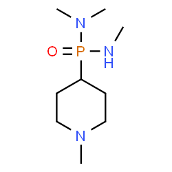 ChemSpider 2D Image | N,N,N'-Trimethyl-P-(1-methyl-4-piperidinyl)phosphonic diamide | C9H22N3OP