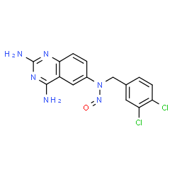 ChemSpider 2D Image | N~6~-(3,4-Dichlorobenzyl)-N~6~-nitroso-2,4,6-quinazolinetriamine | C15H12Cl2N6O