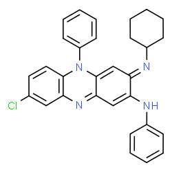 ChemSpider 2D Image | (3E)-8-Chloro-3-(cyclohexylimino)-N,5-diphenyl-3,5-dihydro-2-phenazinamine | C30H27ClN4