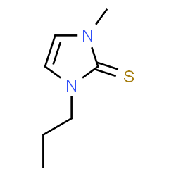 ChemSpider 2D Image | 1,3-Dihydro-1-methyl-3-propyl-2H-imidazole-2-thione | C7H12N2S