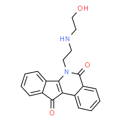 ChemSpider 2D Image | 6-{2-[(2-Hydroxyethyl)amino]ethyl}-5H-indeno[1,2-c]isoquinoline-5,11(6H)-dione | C20H18N2O3
