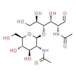 ChemSpider 2D Image | N-acetyl-beta-D-glucosaminyl-(1->4)-N-acetyl-aldehydo-D-glucosamine | C16H28N2O11