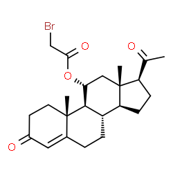 ChemSpider 2D Image | (11alpha)-3,20-Dioxopregn-4-en-11-yl bromoacetate | C23H31BrO4