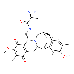 ChemSpider 2D Image | N-{[(1S,2S,10R,13R)-19-Hydroxy-7,18-dimethoxy-6,17,21-trimethyl-5,8-dioxo-11,21-diazapentacyclo[11.7.1.0~2,11~.0~4,9~.0~15,20~]henicosa-4(9),6,15,17,19-pentaen-10-yl]methyl}-L-alaninamide | C28H36N4O6