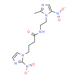 ChemSpider 2D Image | N-[2-(2-Methyl-5-nitro-1H-imidazol-1-yl)ethyl]-4-(2-nitro-1H-imidazol-1-yl)butanamidato | C13H17N7O5