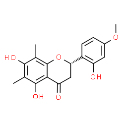 ChemSpider 2D Image | (2S)-5,7-Dihydroxy-2-(2-hydroxy-4-methoxyphenyl)-6,8-dimethyl-2,3-dihydro-4H-chromen-4-one | C18H18O6