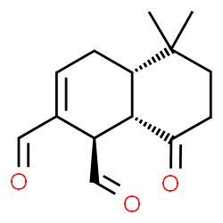 ChemSpider 2D Image | (1R,4aS,8aS)-5,5-Dimethyl-8-oxo-1,4,4a,5,6,7,8,8a-octahydro-1,2-naphthalenedicarbaldehyde | C14H18O3