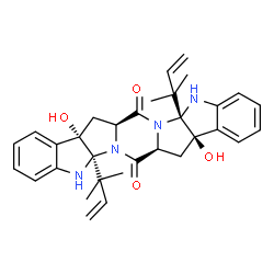 ChemSpider 2D Image | (5aR,7aS,8aR,13aS,15aS,16aS)-8a,16a-Dihydroxy-5a,13a-bis(2-methyl-3-buten-2-yl)-5a,8,8a,13,13a,15a,16,16a-octahydroindolo[3''',2''':4'',5'']pyrrolo[1'',2'':4',5']pyrazino[1',2':1,5]pyrrolo[2,3-b]indol
e-7,15(5H,7aH)-dione | C32H36N4O4