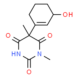 ChemSpider 2D Image | 5-(3-Hydroxy-1-cyclohexen-1-yl)-1,5-dimethyl-2,4,6(1H,3H,5H)-pyrimidinetrione | C12H16N2O4