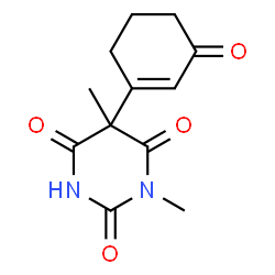 ChemSpider 2D Image | 1,5-Dimethyl-5-(3-oxo-1-cyclohexen-1-yl)-2,4,6(1H,3H,5H)-pyrimidinetrione | C12H14N2O4