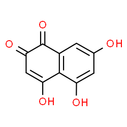 ChemSpider 2D Image | 4,5,7-Trihydroxy-1,2-naphthalenedione | C10H6O5