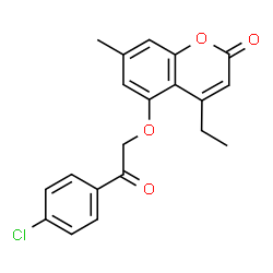 ChemSpider 2D Image | 5-[2-(4-Chlorophenyl)-2-oxoethoxy]-4-ethyl-7-methyl-2H-chromen-2-one | C20H17ClO4