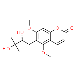 ChemSpider 2D Image | 6-[(2R)-2,3-Dihydroxy-3-methylbutyl]-5,7-dimethoxy-2H-chromen-2-one | C16H20O6