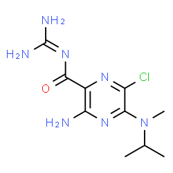 ChemSpider 2D Image | 3-Amino-6-chloro-N-(diaminomethylene)-5-[isopropyl(methyl)amino]-2-pyrazinecarboxamide | C10H16ClN7O