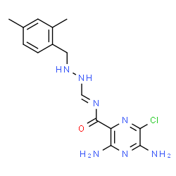 ChemSpider 2D Image | 3,5-Diamino-6-chloro-N-{(E)-[2-(2,4-dimethylbenzyl)hydrazino]methylene}-2-pyrazinecarboxamide | C15H18ClN7O