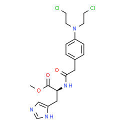 ChemSpider 2D Image | Methyl N-({4-[bis(2-chloroethyl)amino]phenyl}acetyl)-L-histidinate | C19H24Cl2N4O3