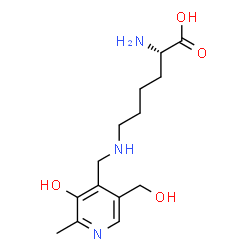 ChemSpider 2D Image | N~6~-{[3-Hydroxy-5-(hydroxymethyl)-2-methyl-4-pyridinyl]methyl}-L-lysine | C14H23N3O4