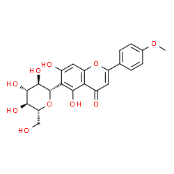 ChemSpider 2D Image | 6-beta-D-Glucopyranosyl-5,7-dihydroxy-4'-methoxyflavone | C22H22O10